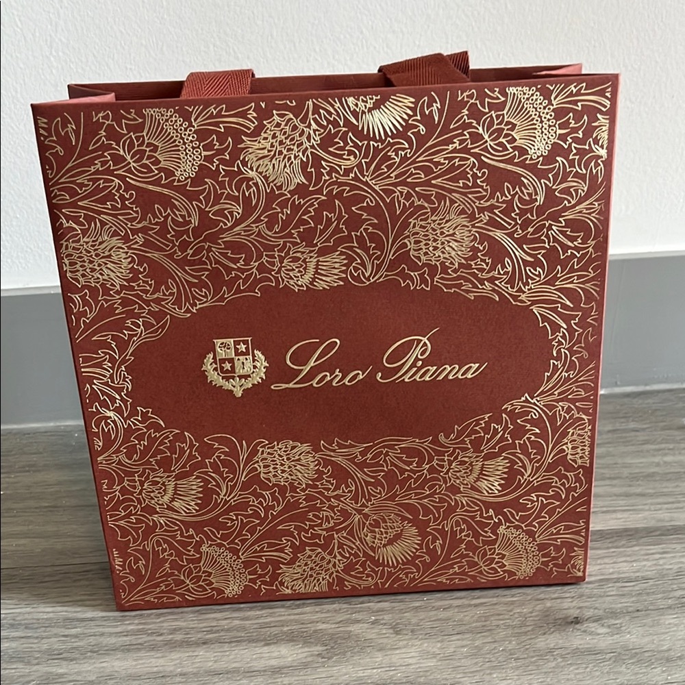 Loro Piana Red and Gold Gift Bag